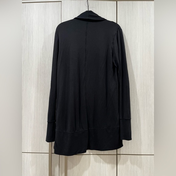 Athleta Presence Cocoon Wrap‎ Sweater | Black Ribbed | Size Small - Picture 6 of 12